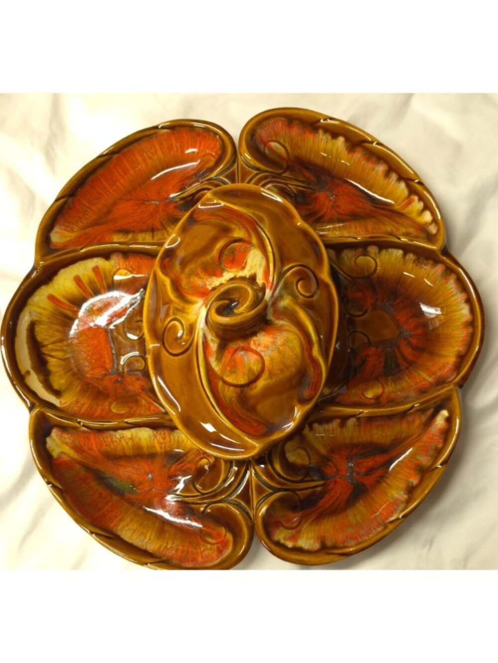 VTG Maurice Of California 1M-100 Appetizer Snack Dish W/Rotating Base/Lid USA